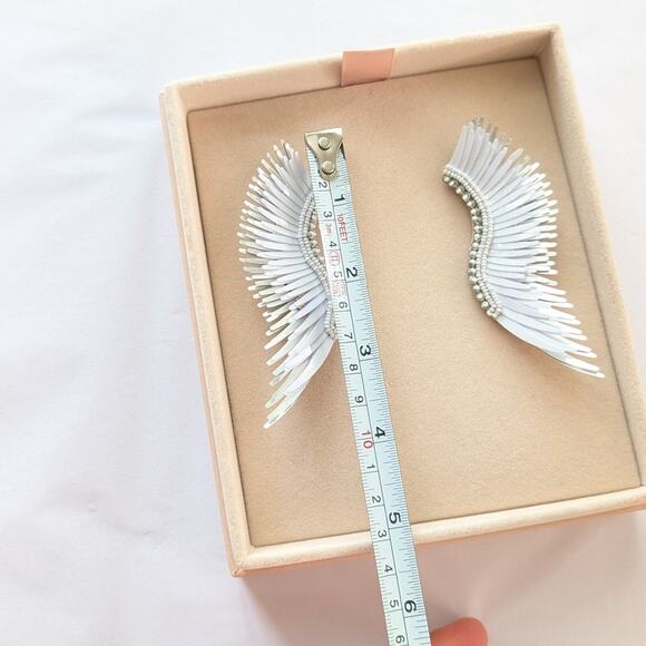 NWOT Mignonne Gavigan Madeline Metallic Leather Sequin Wing Earrings - Picture 4 of 5